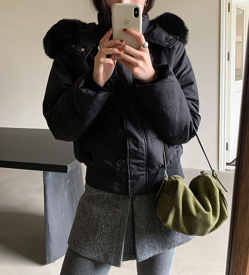 可拆式毛領連帽外套