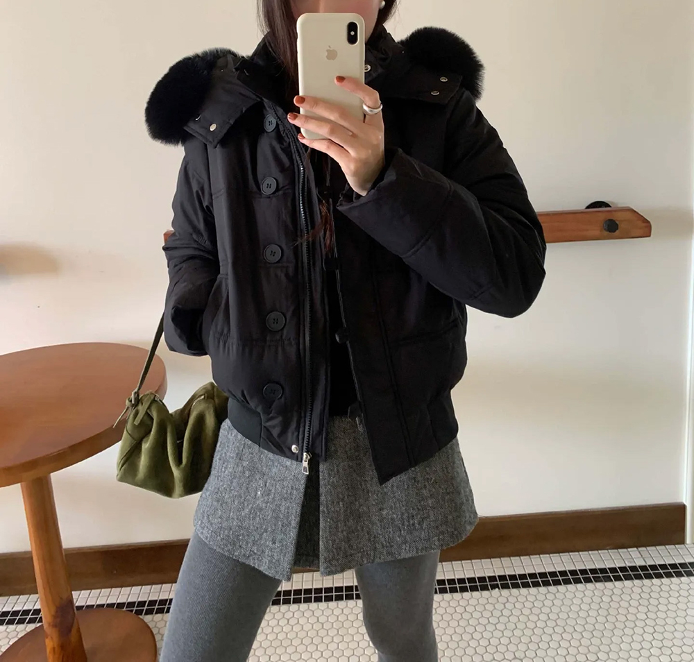 可拆式毛領連帽外套