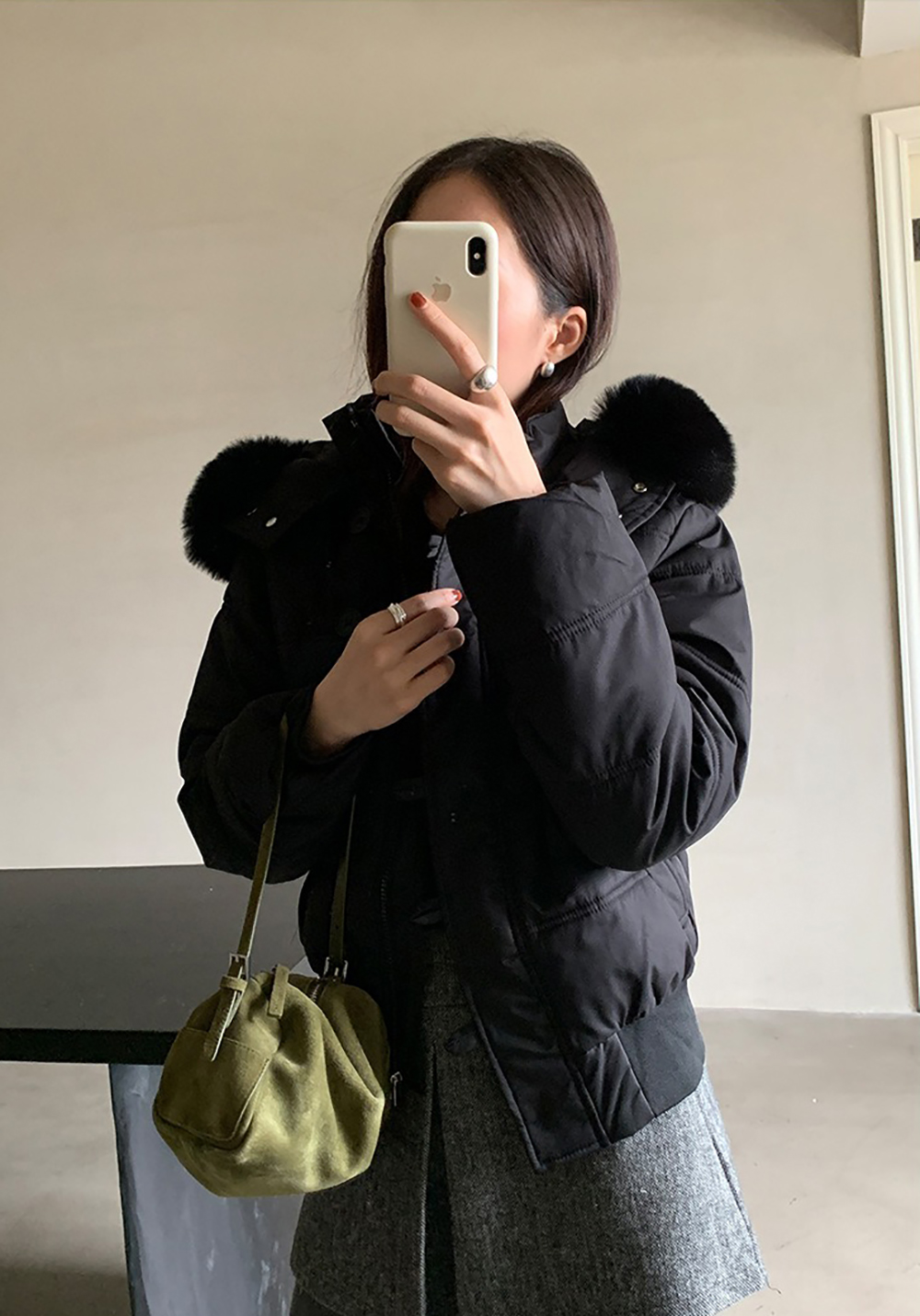 可拆式毛領連帽外套