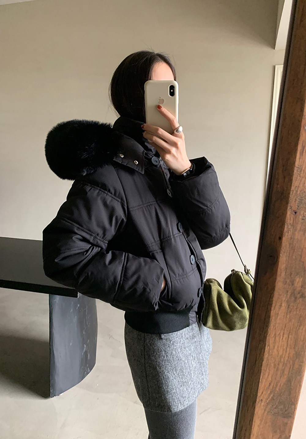 可拆式毛領連帽外套