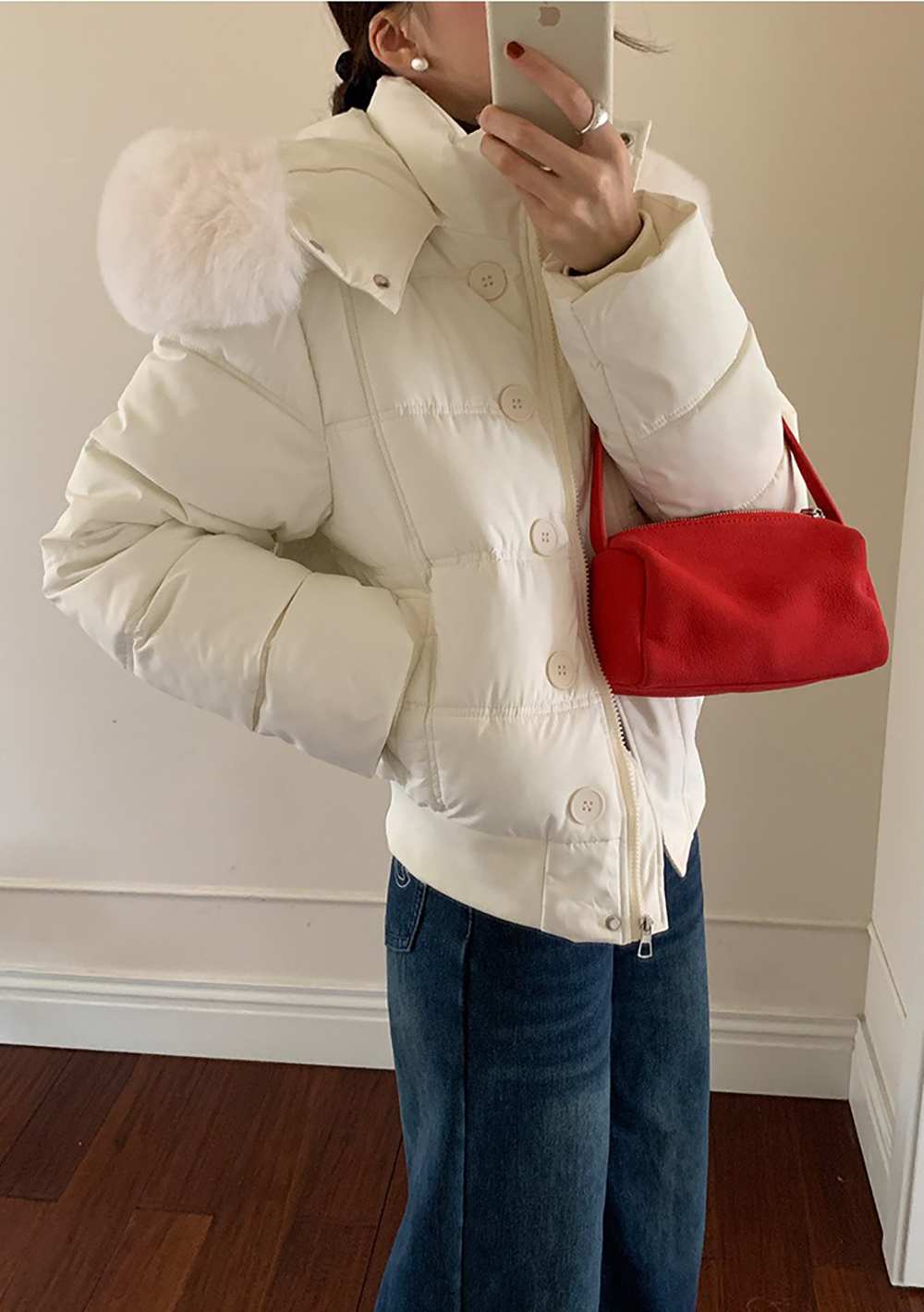 可拆式毛領連帽外套