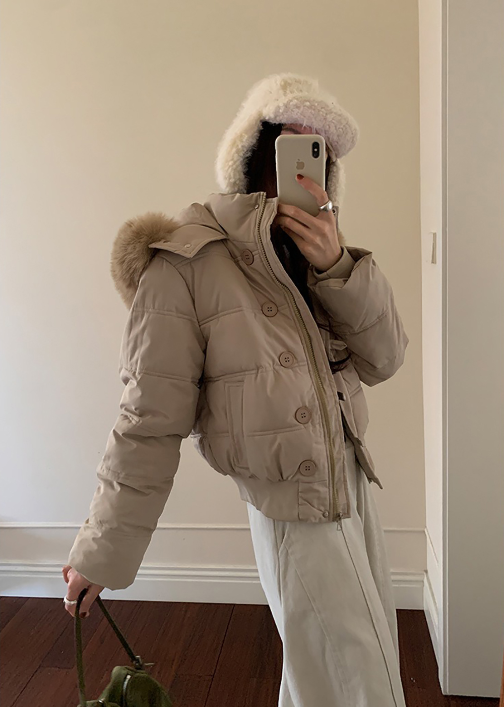 可拆式毛領連帽外套