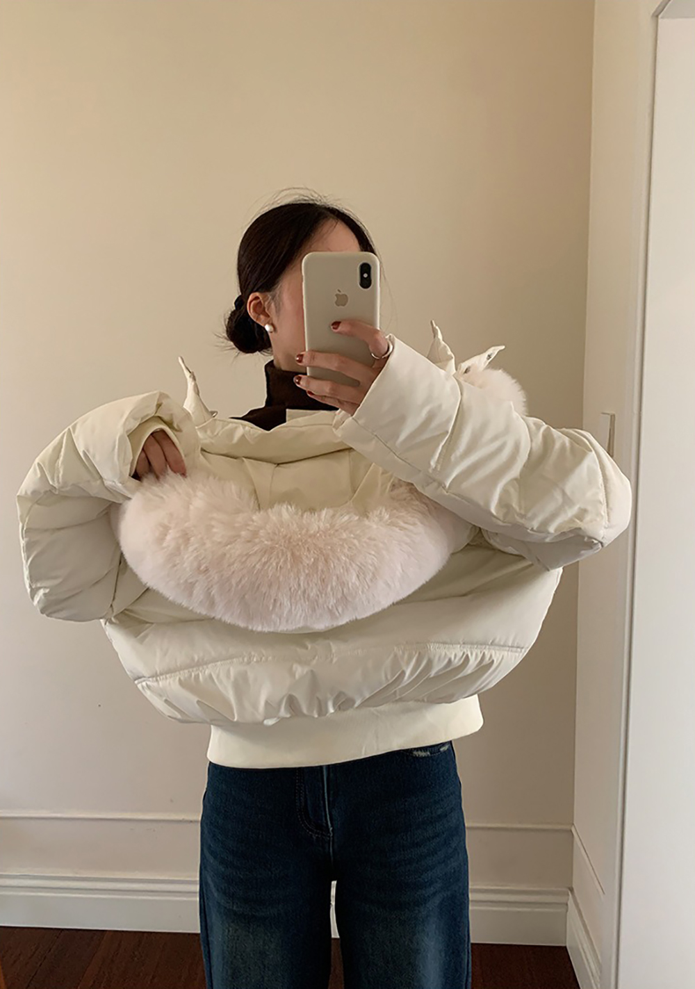 可拆式毛領連帽外套