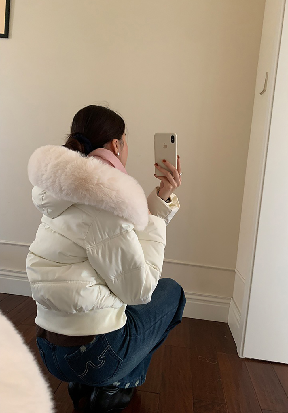 可拆式毛領連帽外套