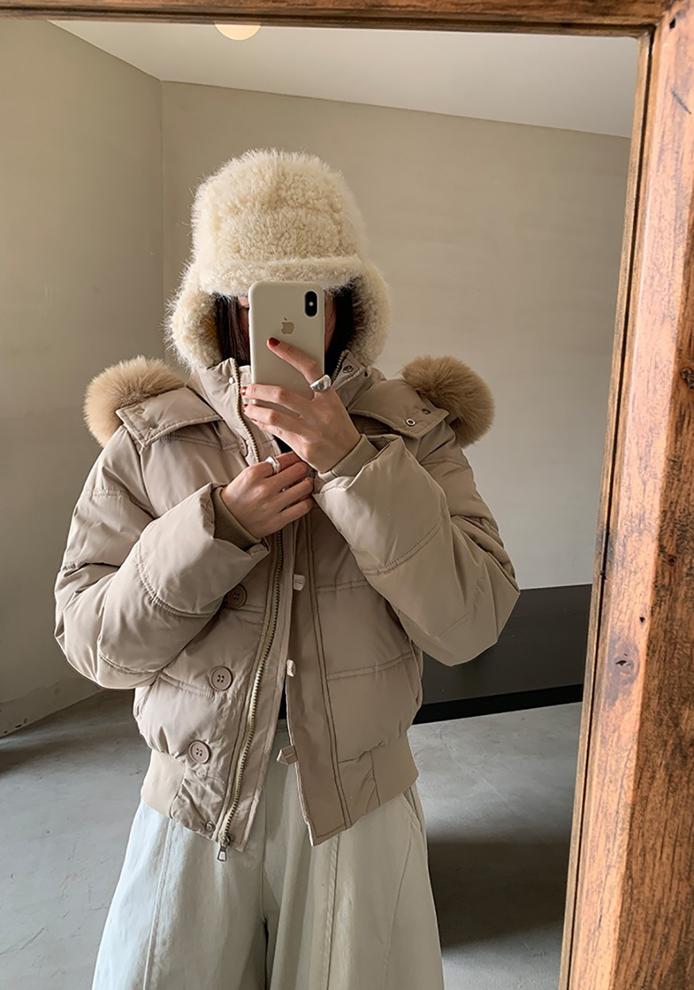 可拆式毛領連帽外套