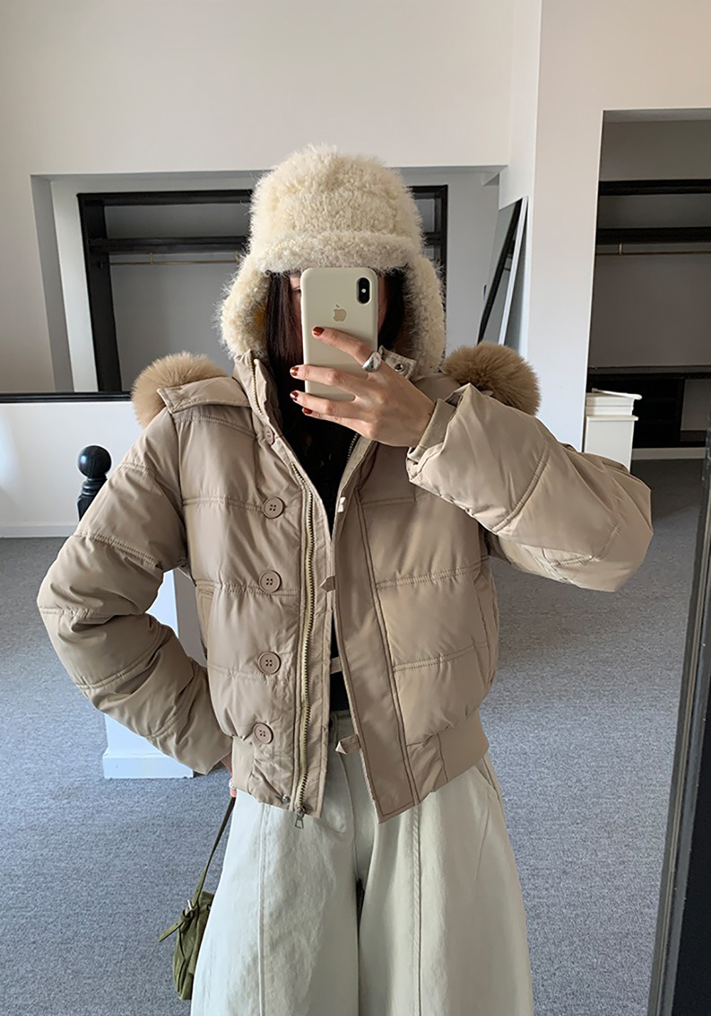 可拆式毛領連帽外套