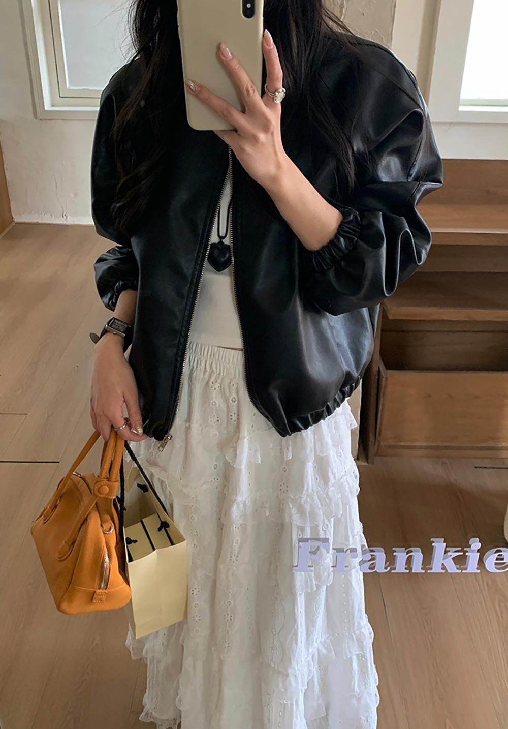 個性質感皮革夾克外套