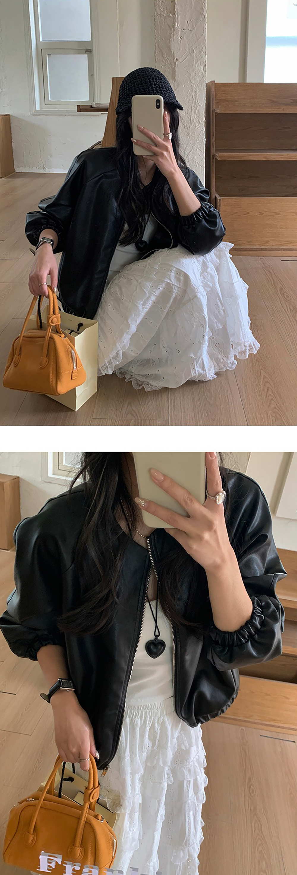 個性質感皮革夾克外套