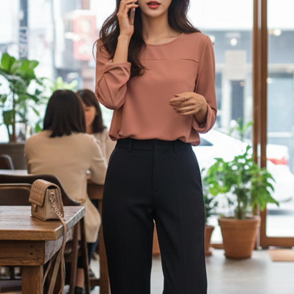 簡約側綁帶設計上衣