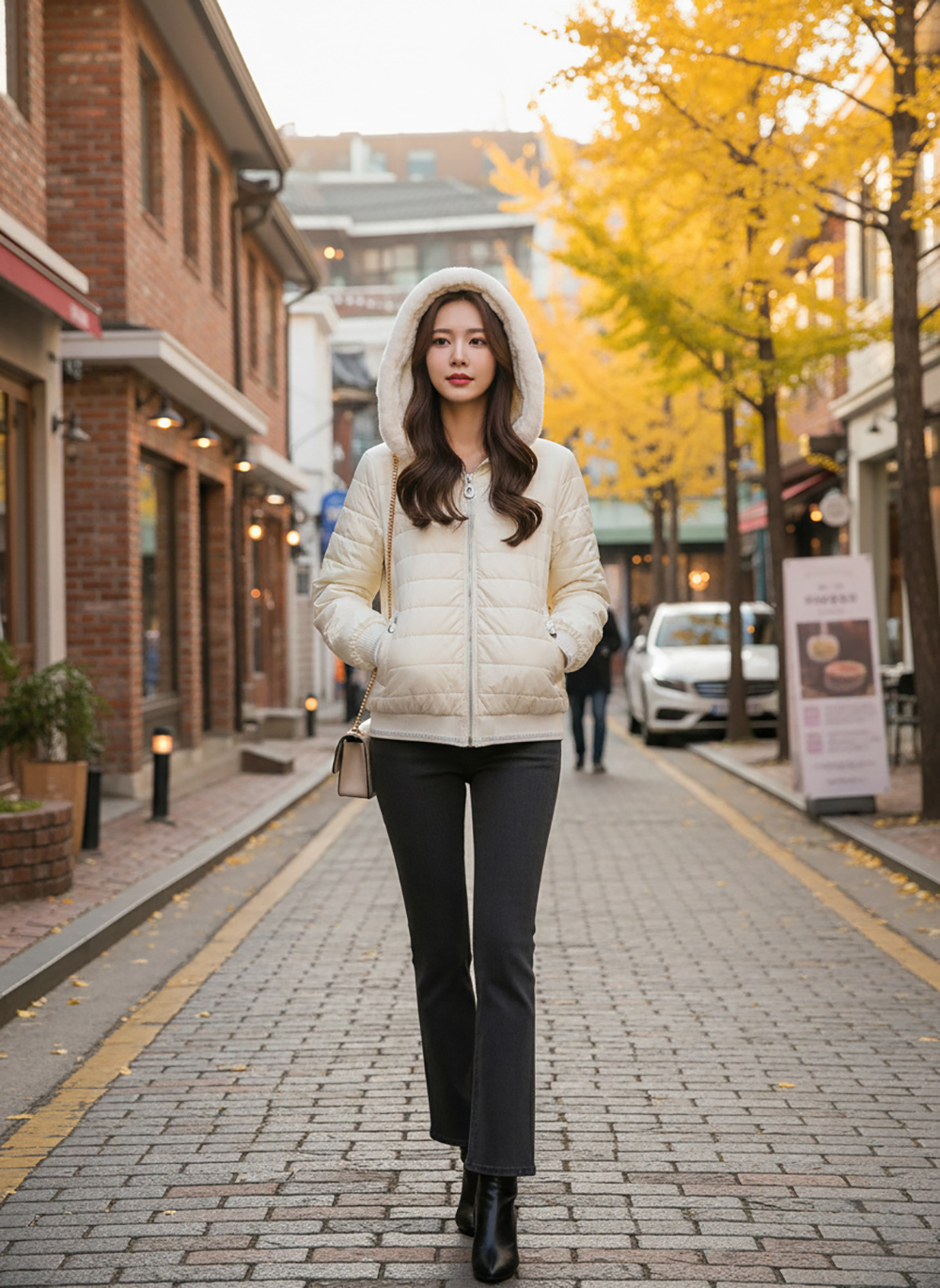 異材質拼接連帽外套