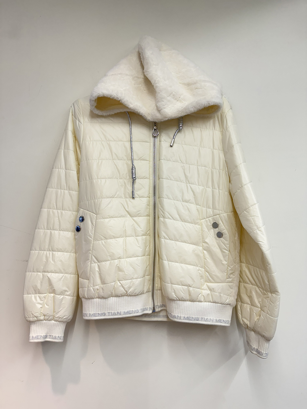 異材質拼接連帽外套