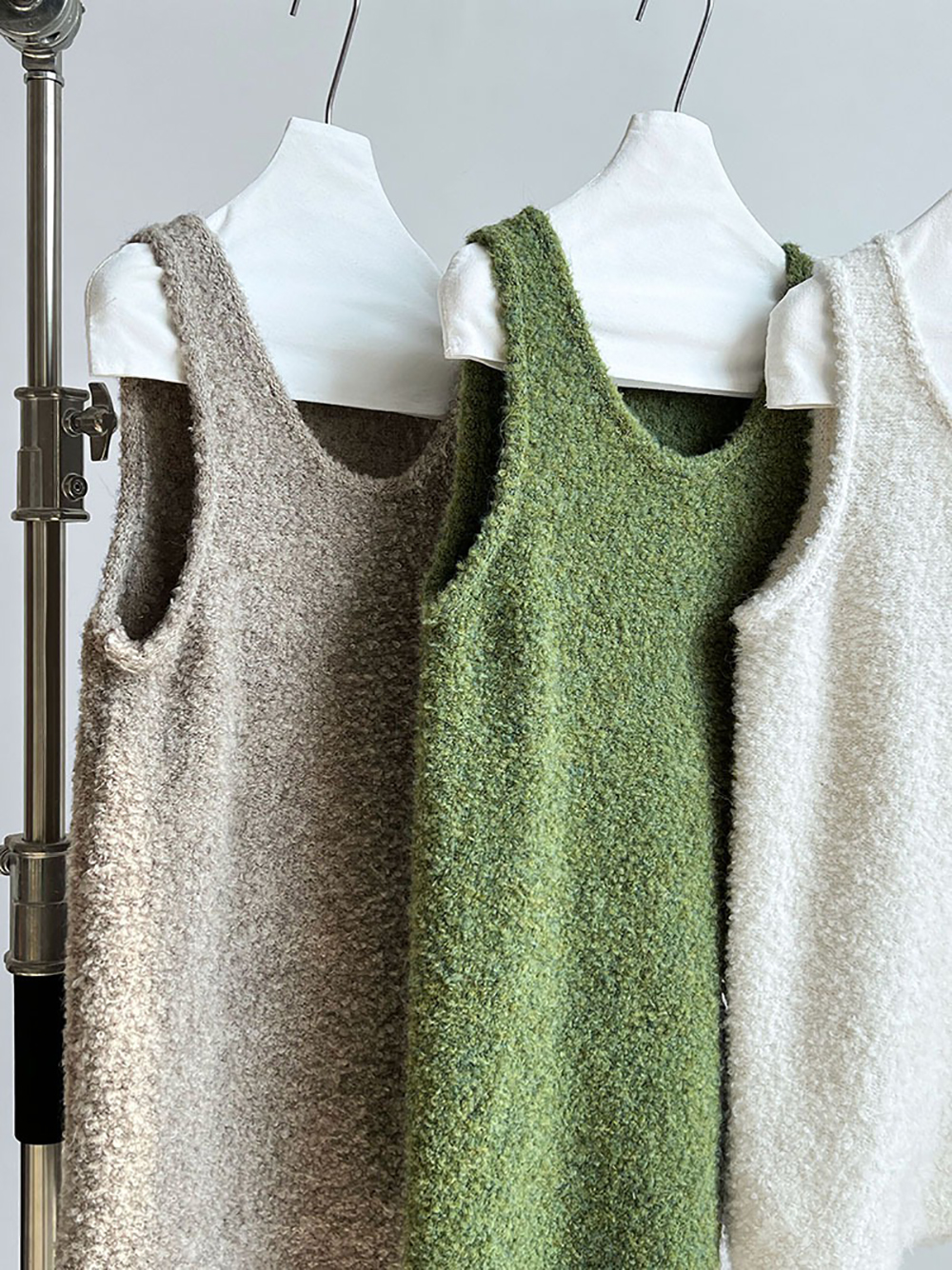 U領羊毛針織背心洋裝