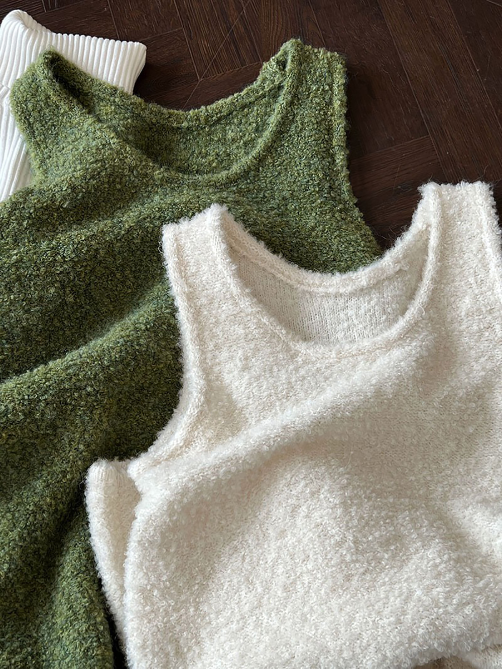 U領羊毛針織背心洋裝