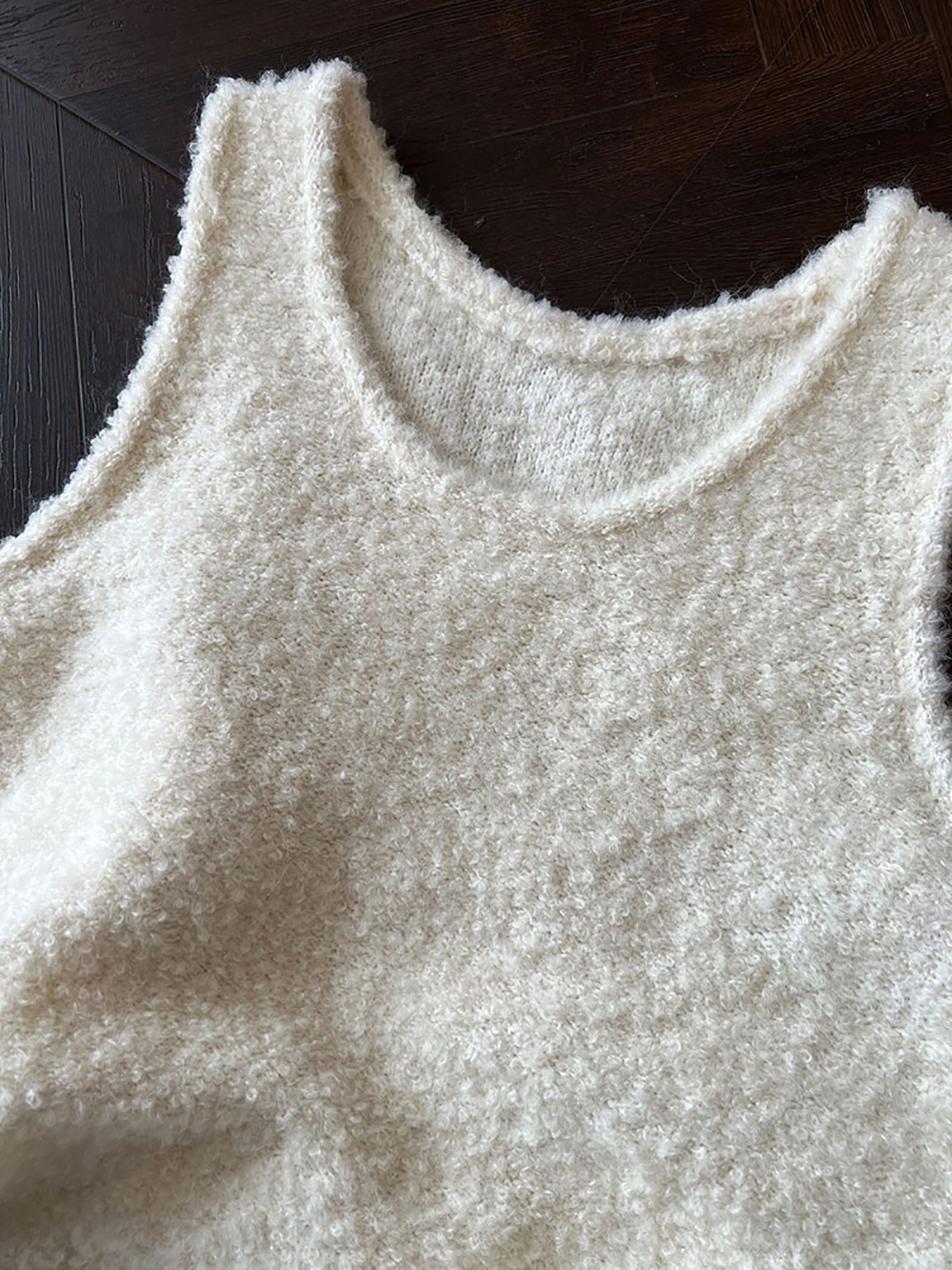 U領羊毛針織背心洋裝