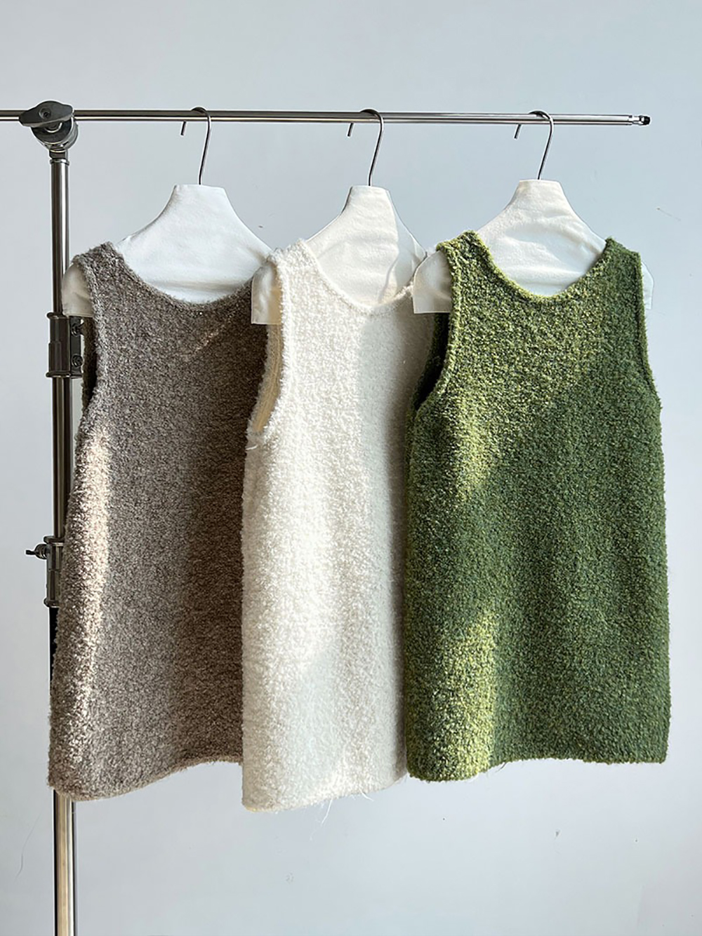 U領羊毛針織背心洋裝