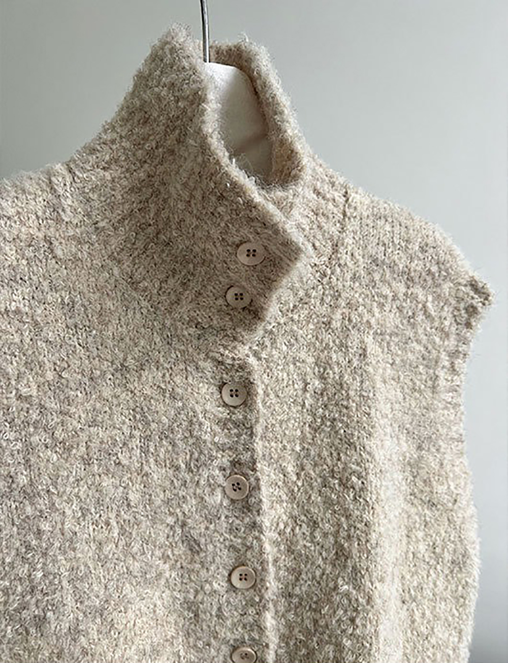 立領羊毛背心針織外套