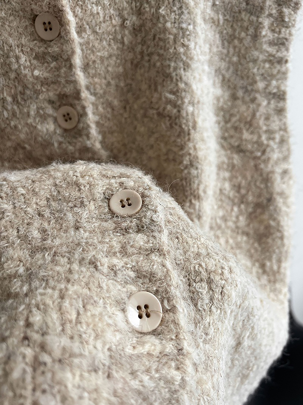 立領羊毛背心針織外套