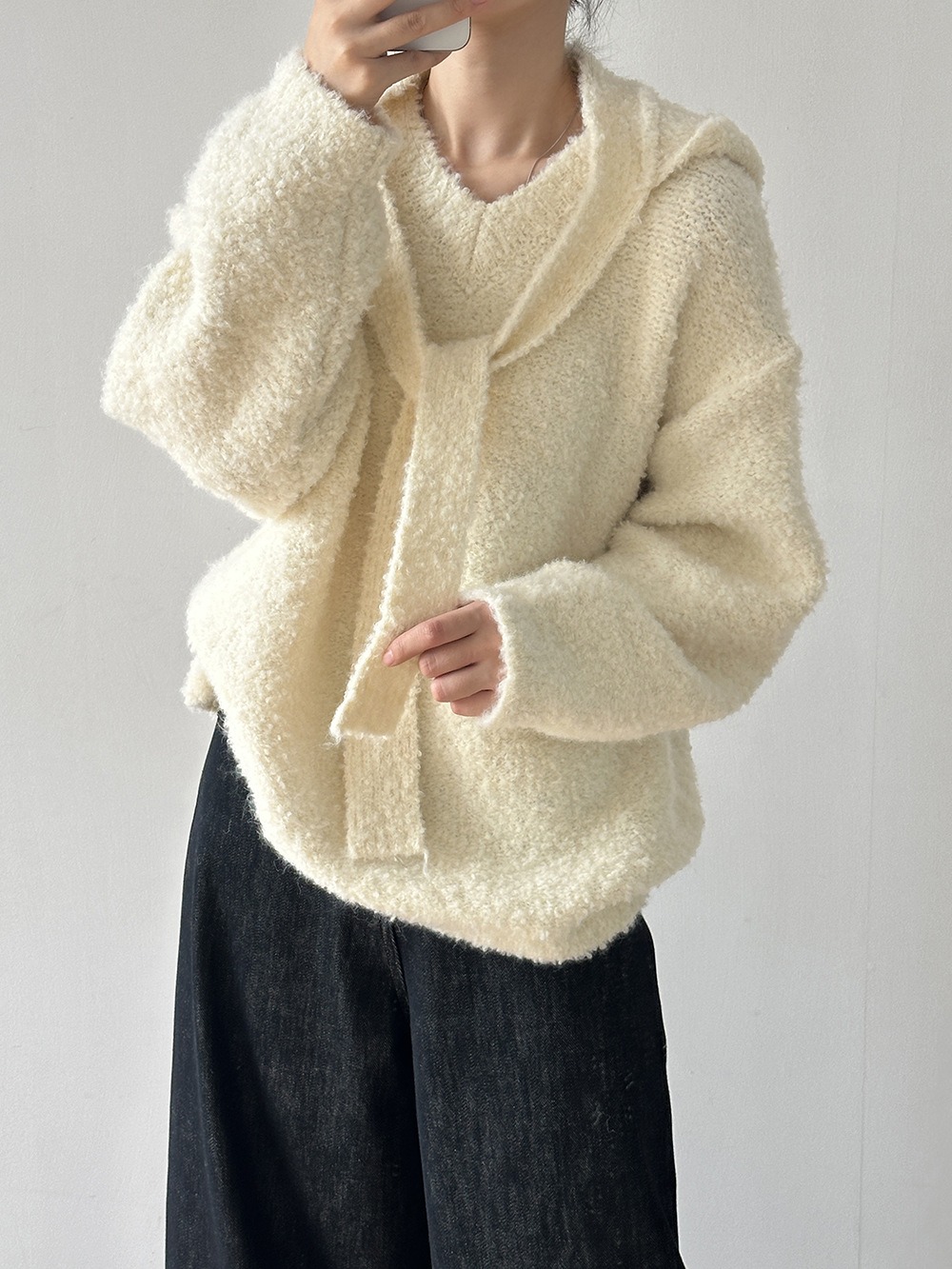 兩件式披肩針織毛衣