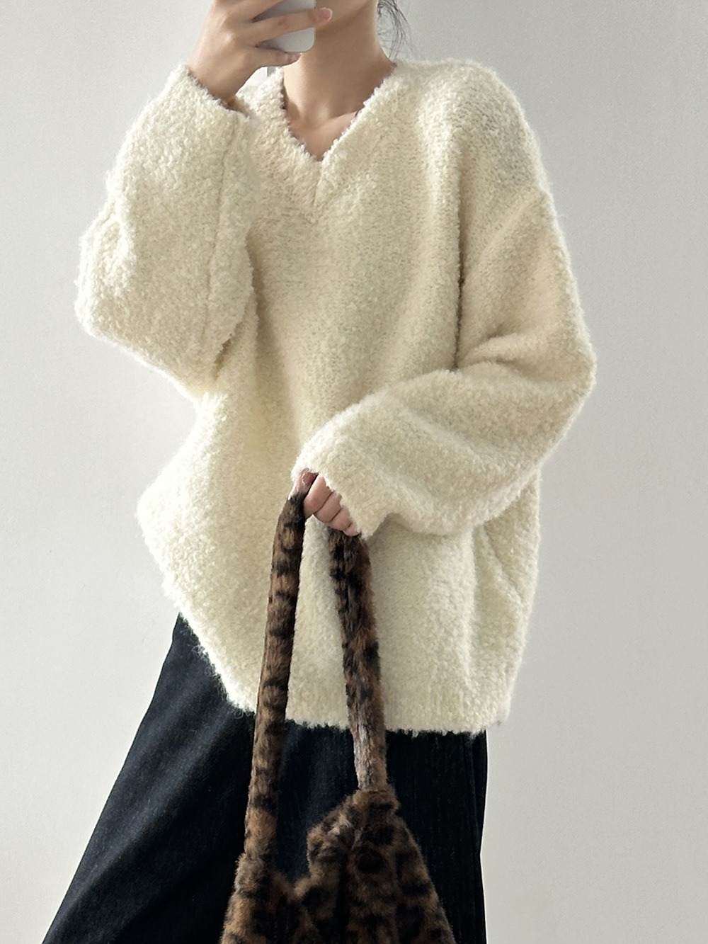 兩件式披肩針織毛衣