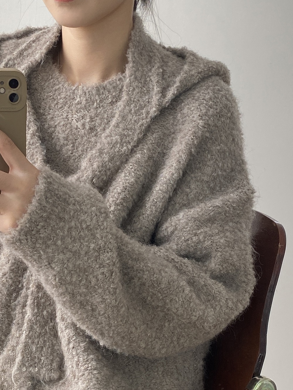 兩件式披肩針織毛衣