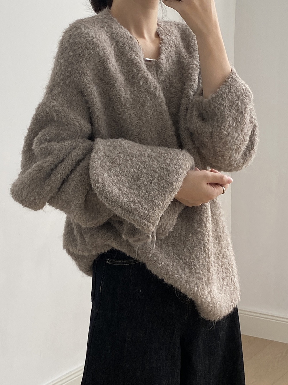 兩件式披肩針織毛衣