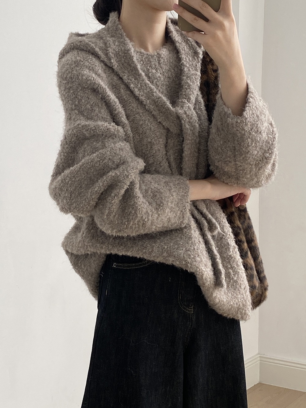 兩件式披肩針織毛衣