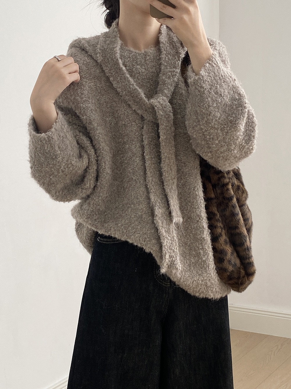 兩件式披肩針織毛衣