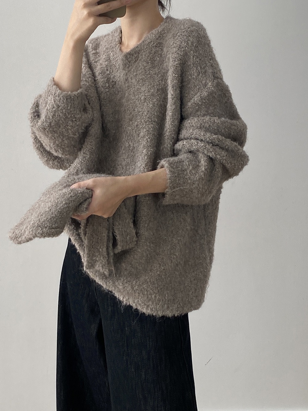 兩件式披肩針織毛衣