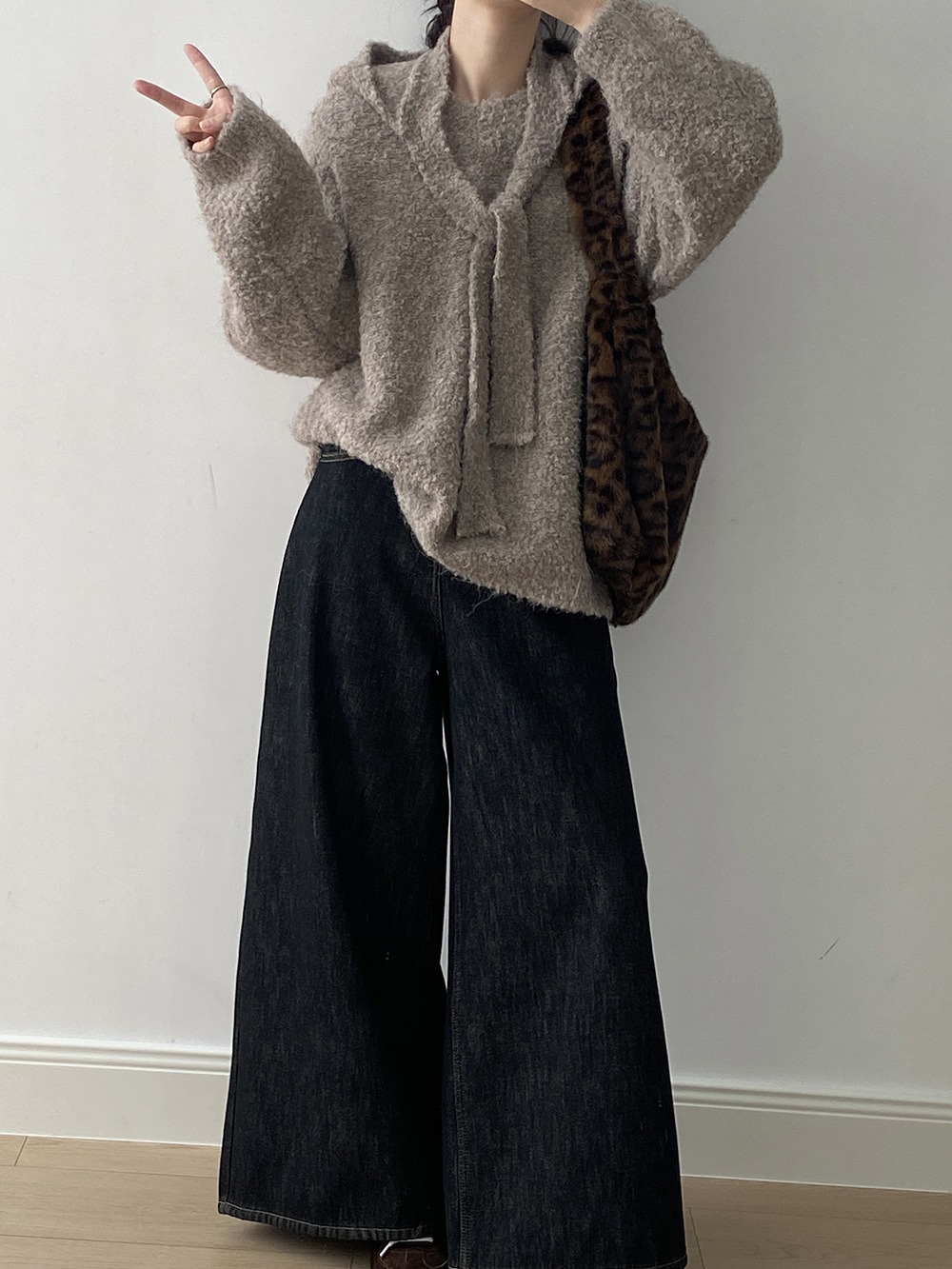 兩件式披肩針織毛衣