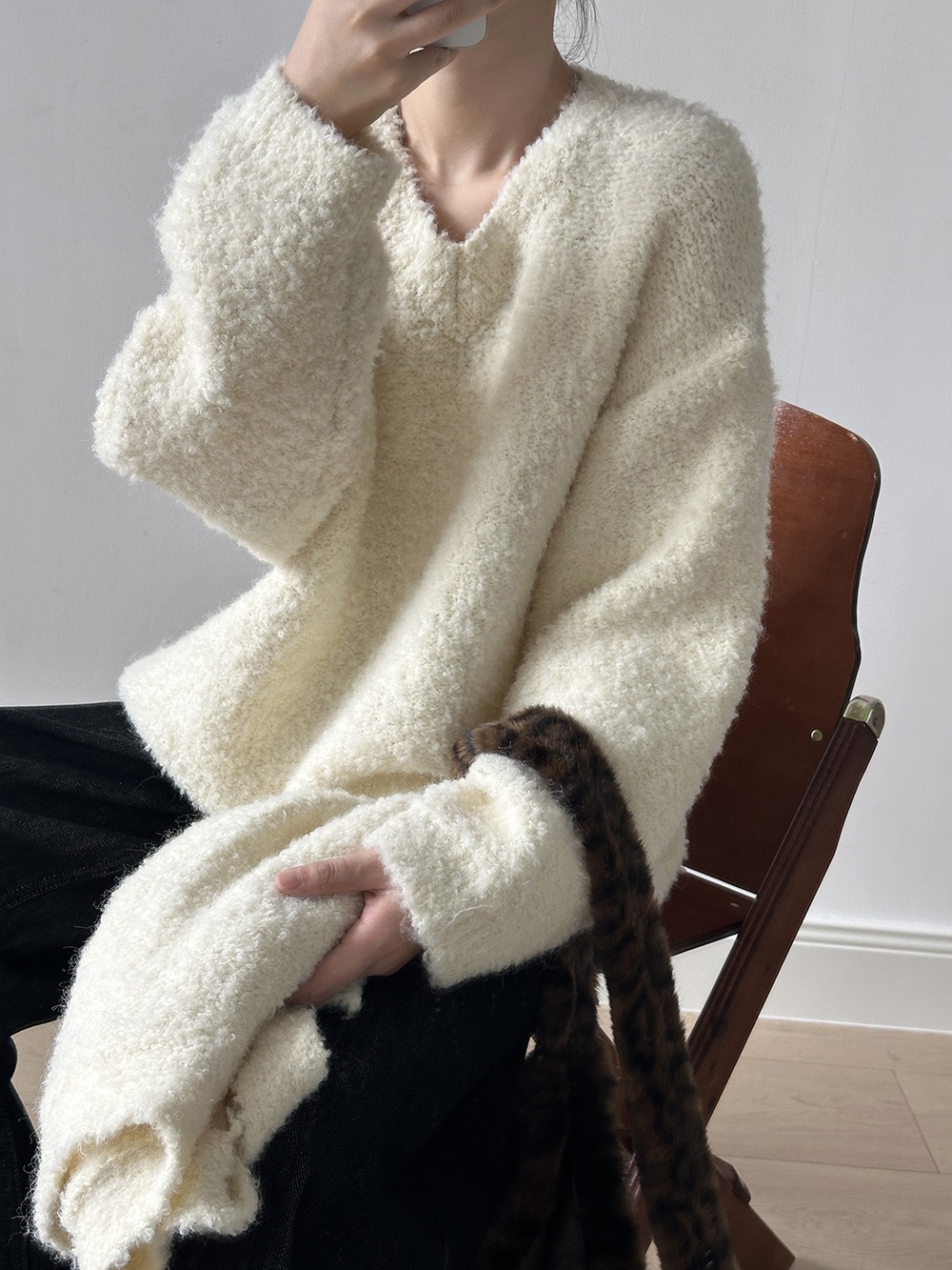 兩件式披肩針織毛衣