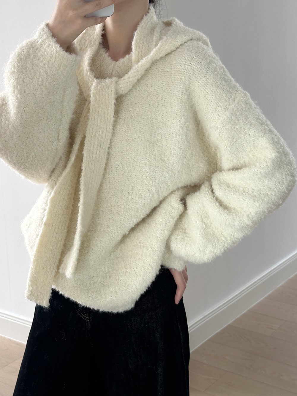 兩件式披肩針織毛衣