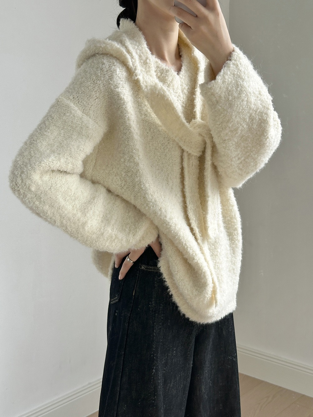 兩件式披肩針織毛衣