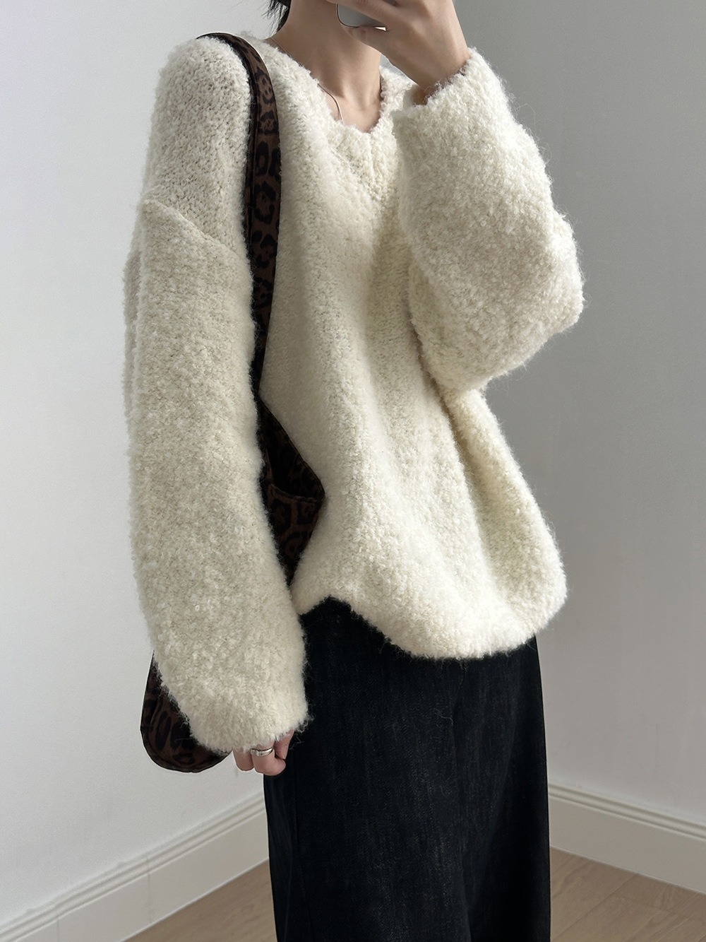 兩件式披肩針織毛衣