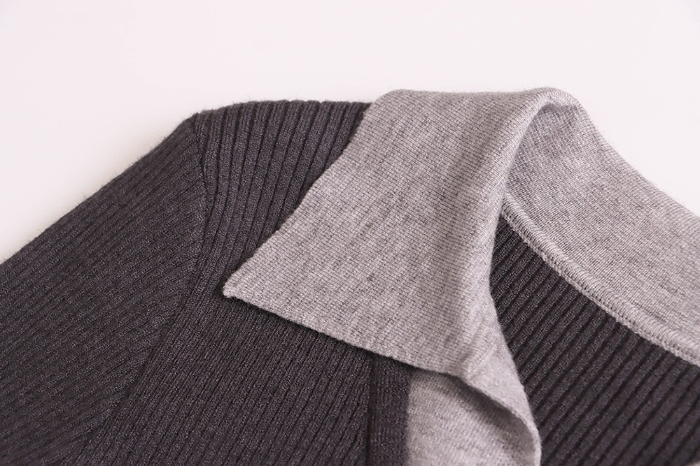 假兩件修身針織上衣