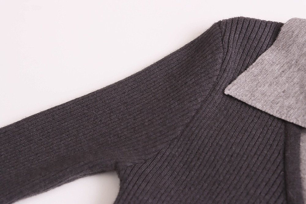 假兩件修身針織上衣