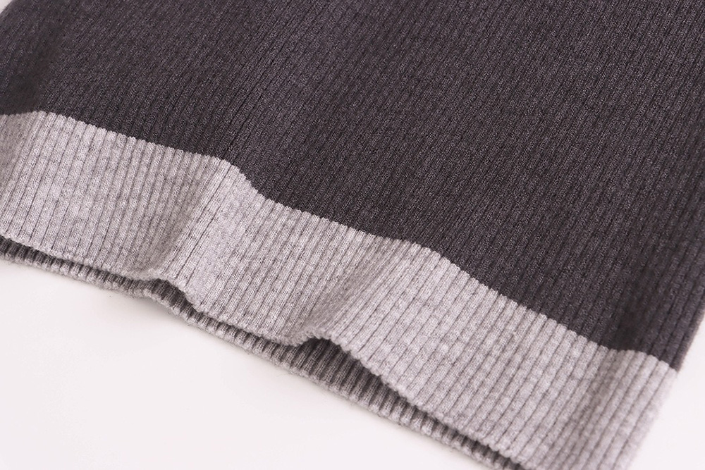 假兩件修身針織上衣