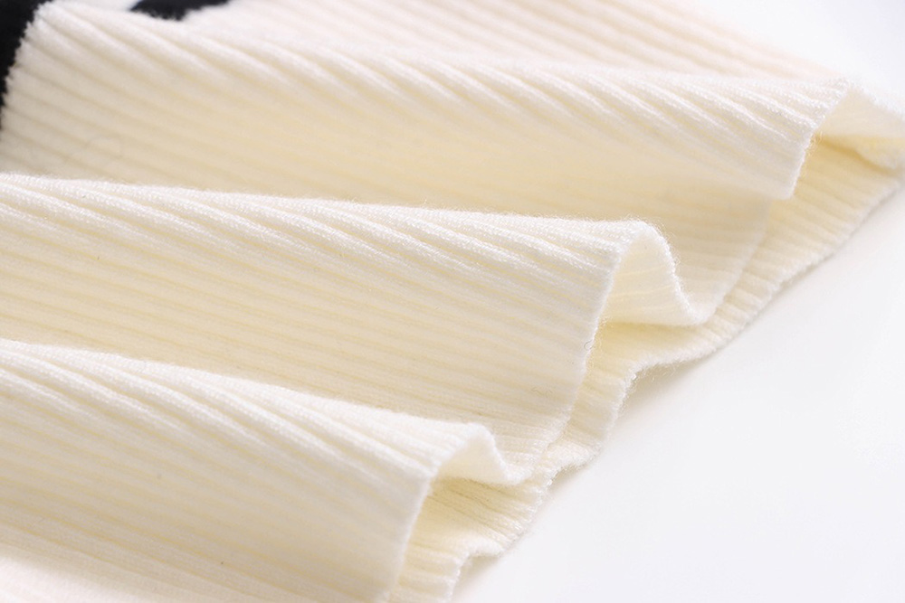 翻領撞色條紋針織上衣