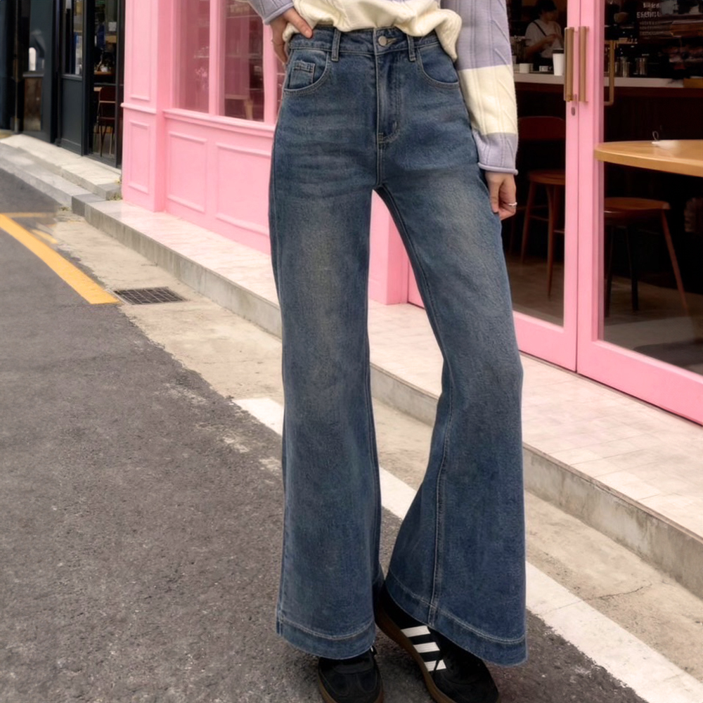 經典微彈直筒牛仔褲