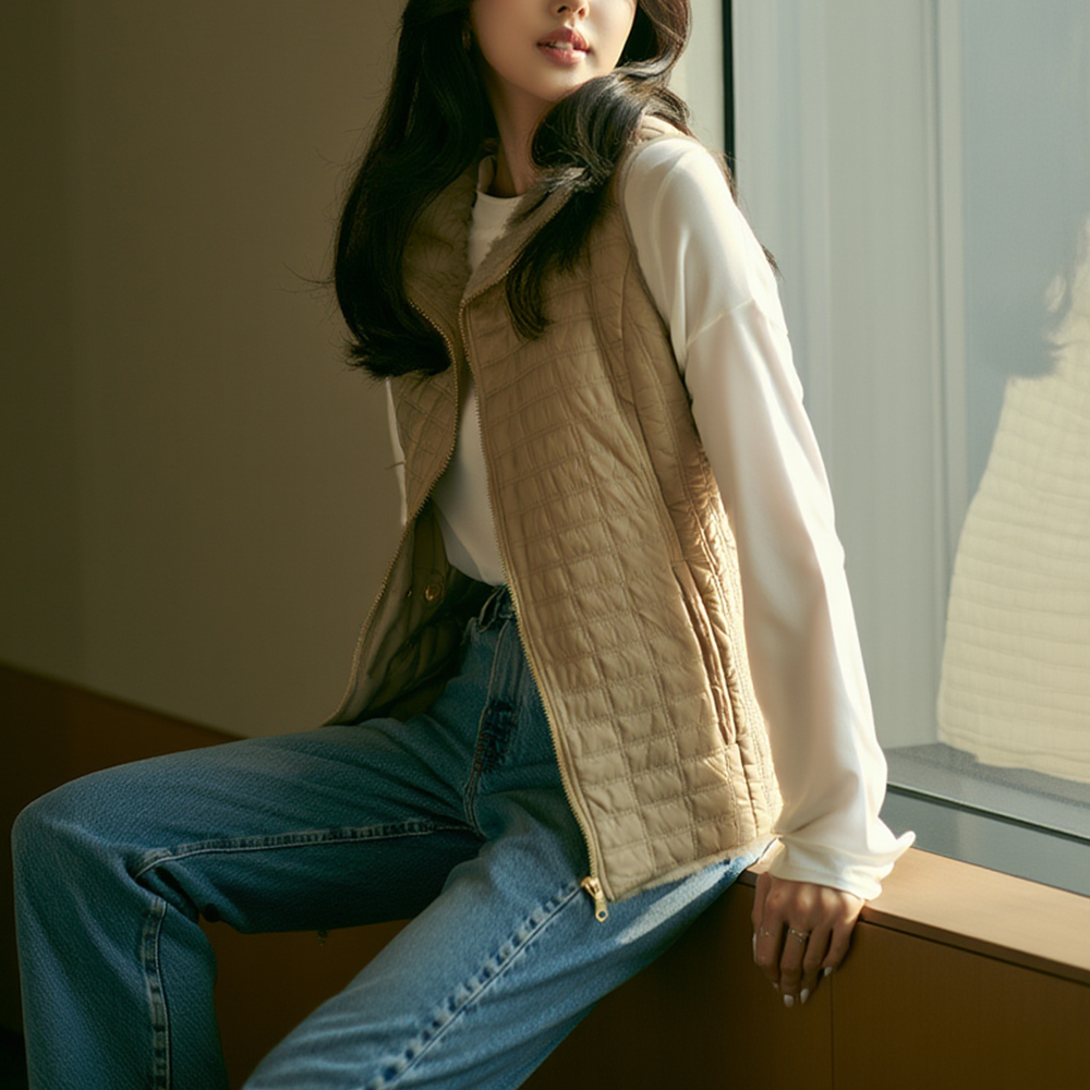 舒適毛絨內裡背心外套