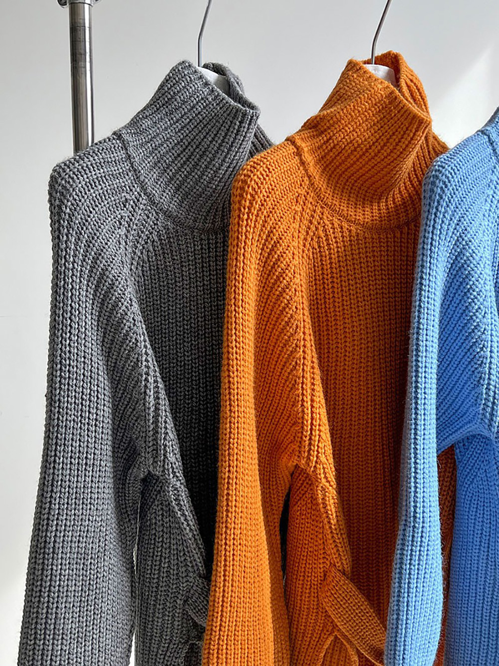 別緻綁帶高領針織毛衣