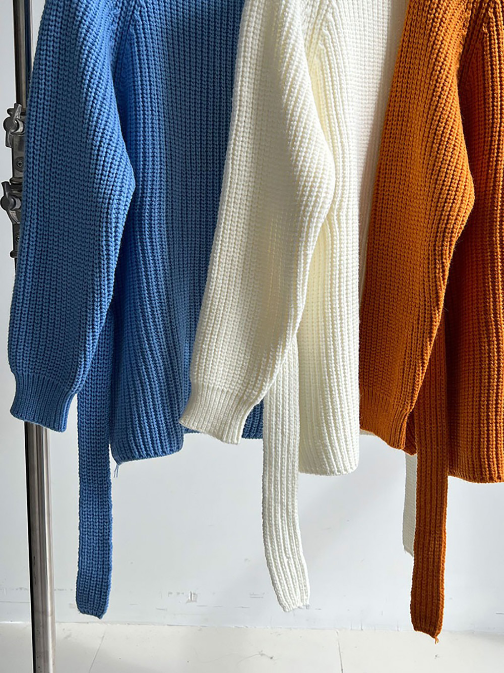 別緻綁帶高領針織毛衣