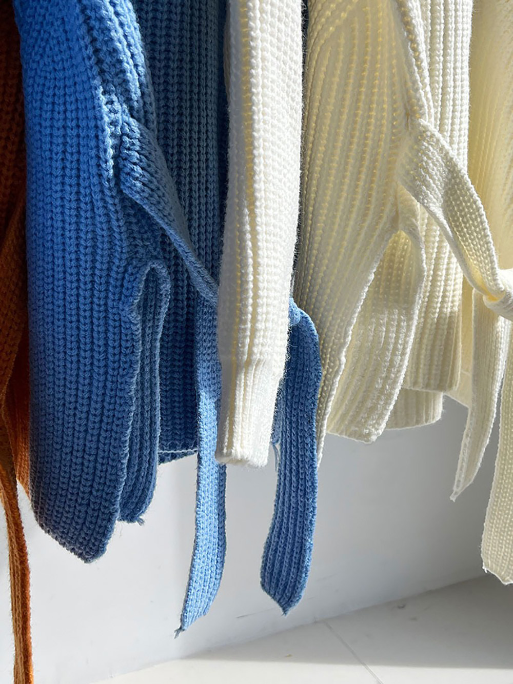 別緻綁帶高領針織毛衣