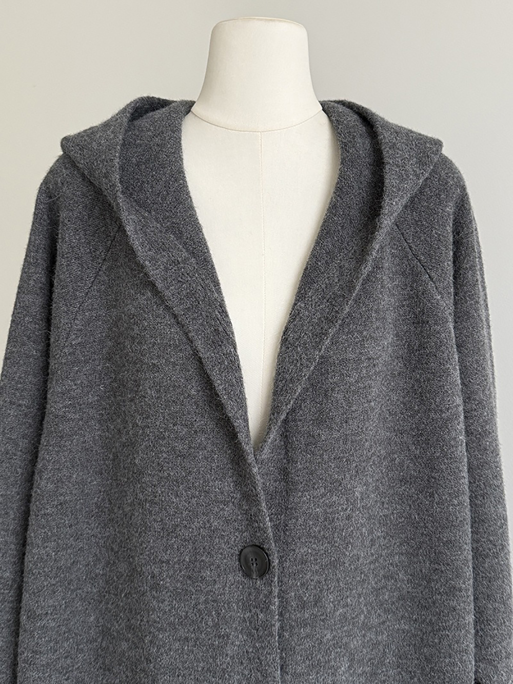 長款連帽針織開襟外套