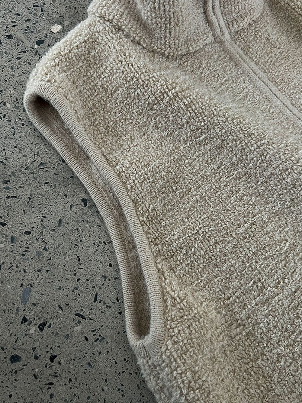 針織羊毛立領背心外套