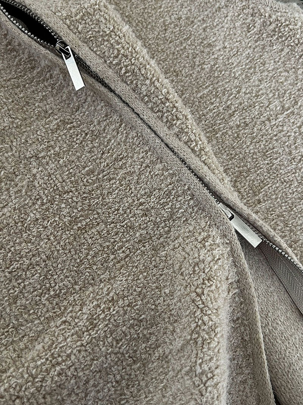 針織羊毛立領背心外套