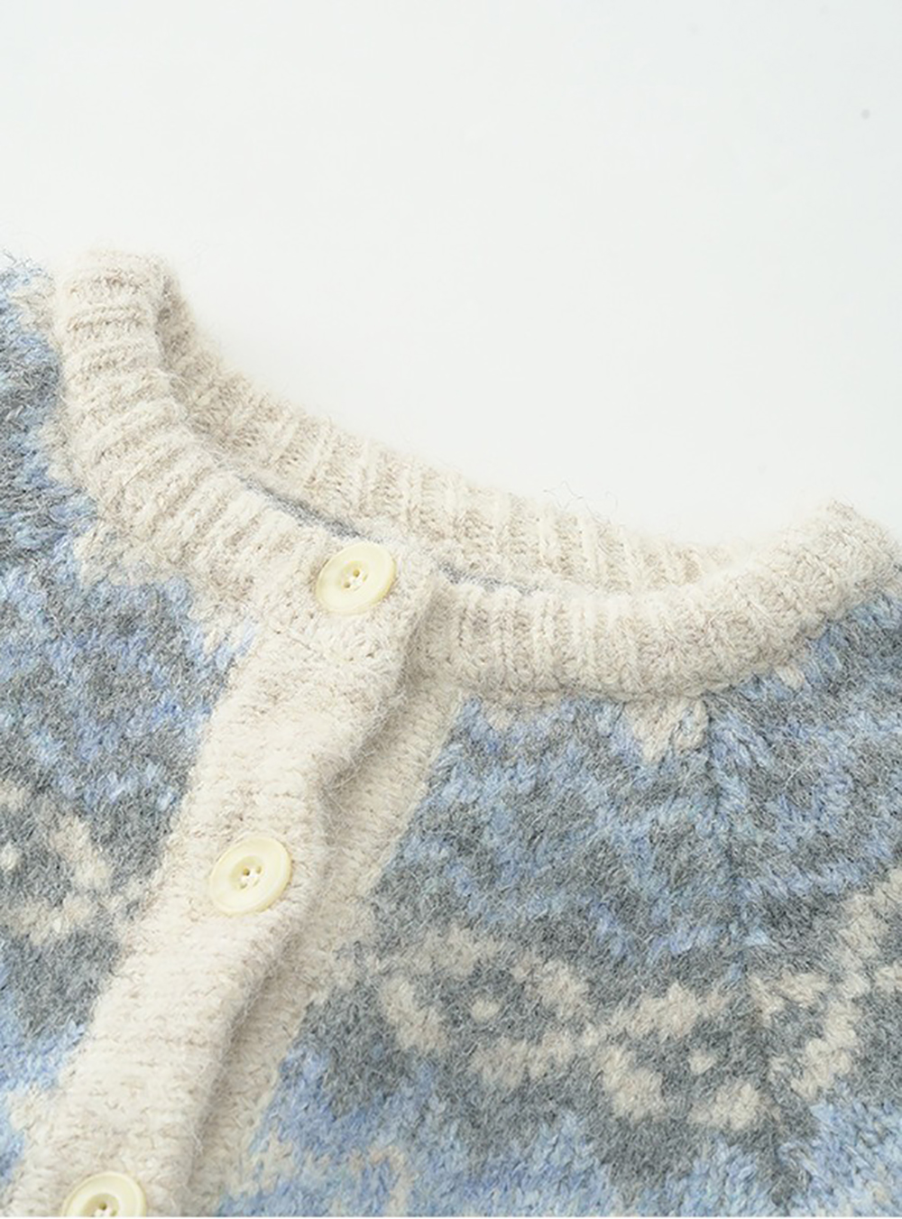 提花圖案針織毛衣外套