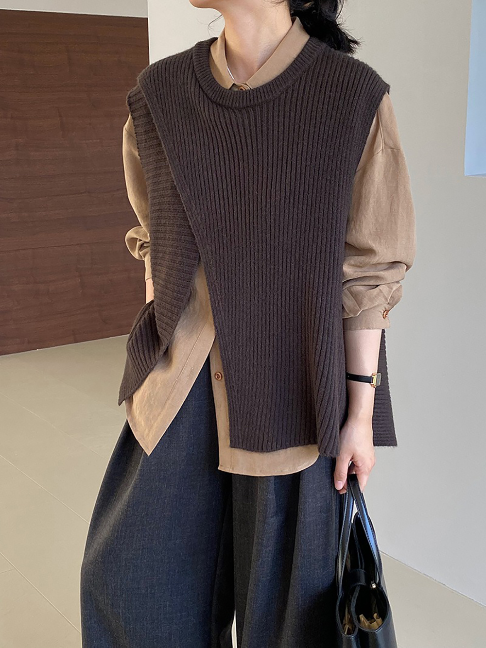 不規則設計針織背心