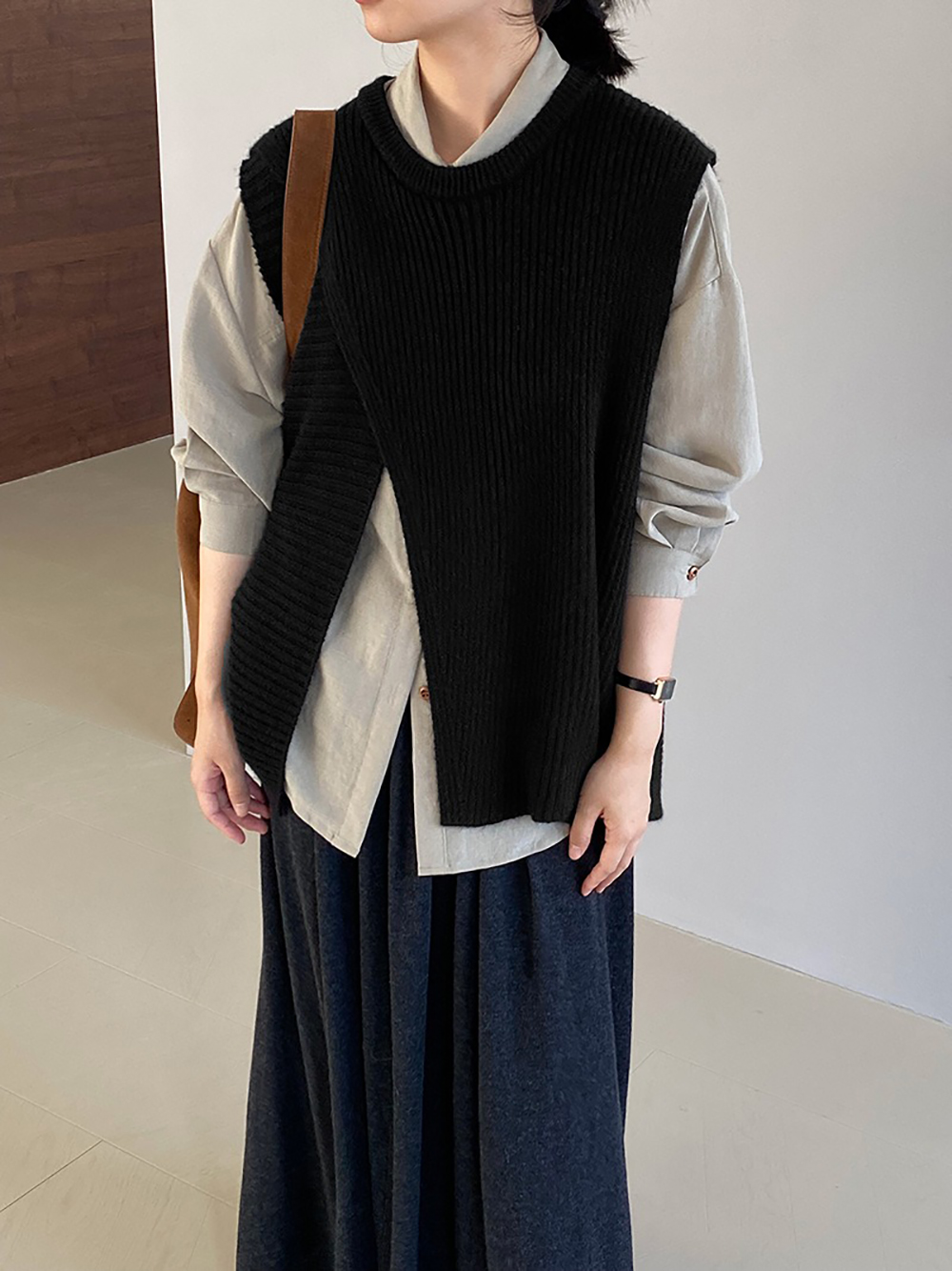 不規則設計針織背心