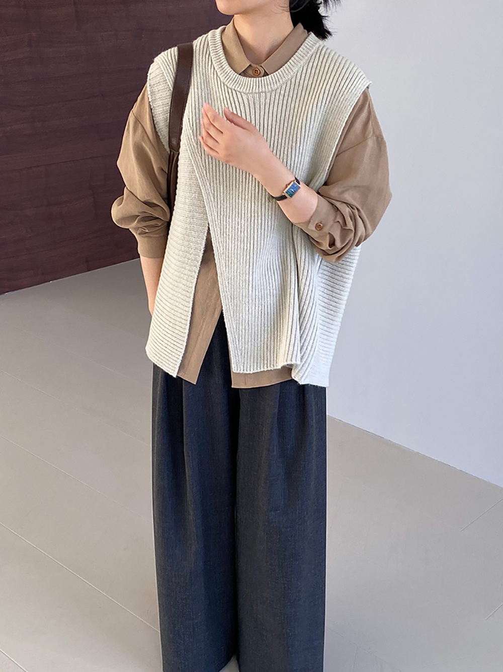 不規則設計針織背心