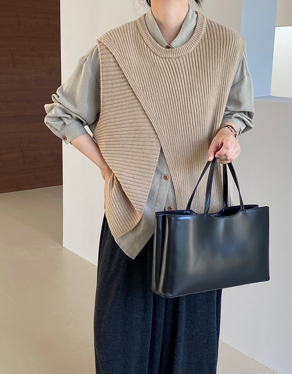 不規則設計針織背心